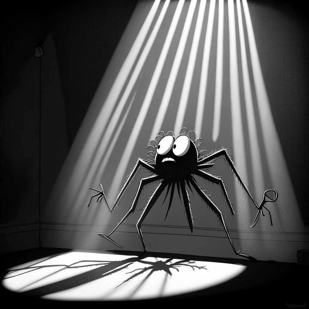 barberrr caricature cartoon line of spider looking for a ray of c83b7272 9c61 4bb5 af9d ec2e1bd576bf