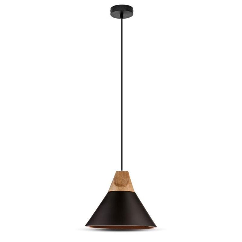 lampara colgante negro pico de madera f260 1